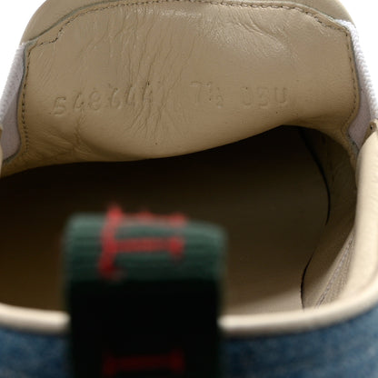 Gucci Kura Denim Logo Embroidered Mens Slip On Sneakers 7.5 Blue 7 of 12