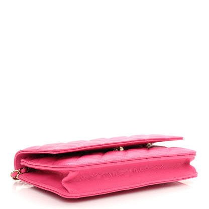 Chanel Caviar Quilted Wallet on Chain WOC Fuchsia 4 of 11