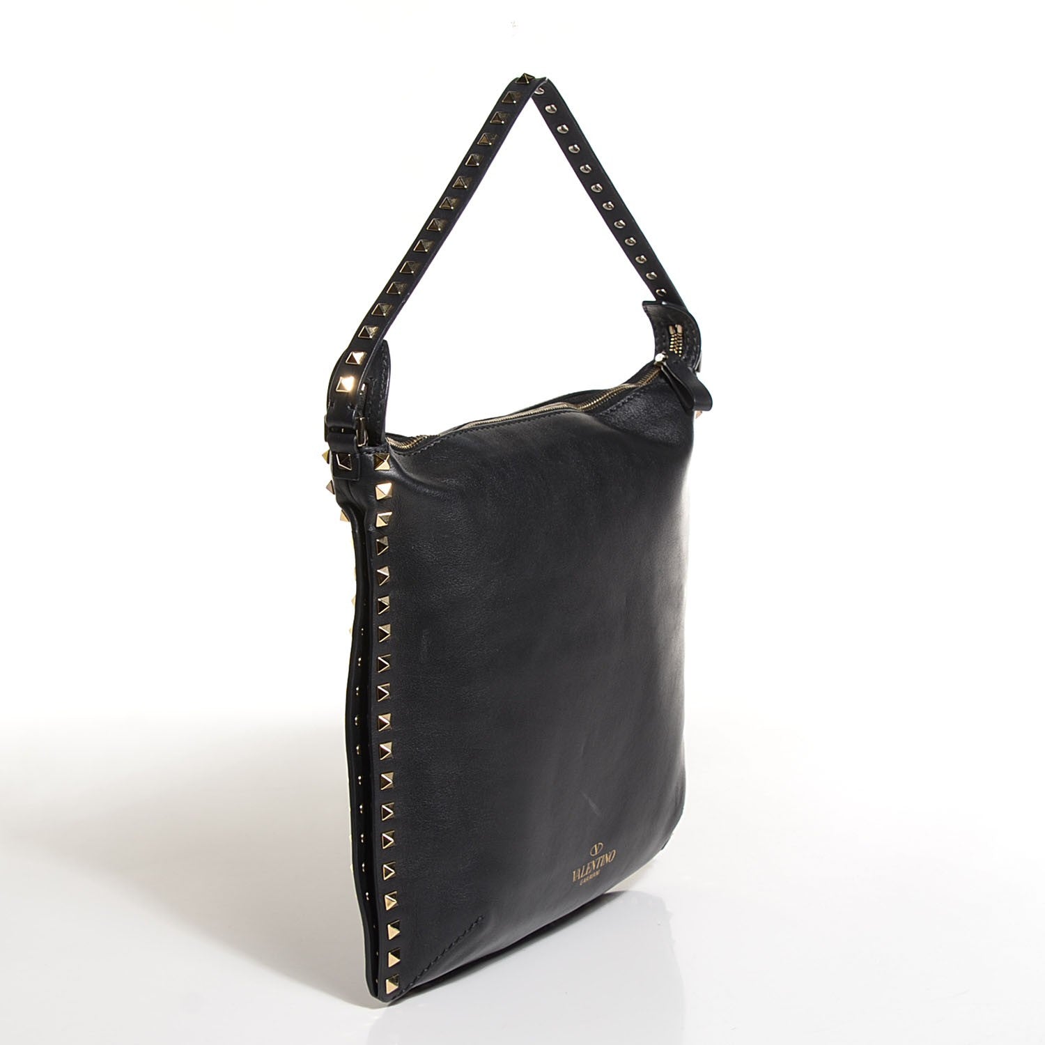Valentino Garavani Vitello Small Rockstud Hobo Black 3 of 6