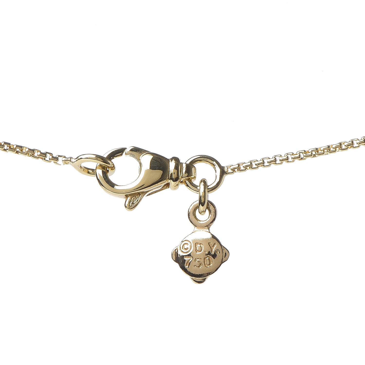 David Yurman 18K Yellow Gold Pave Diamond Crossover Pendant Necklace 5 of 6