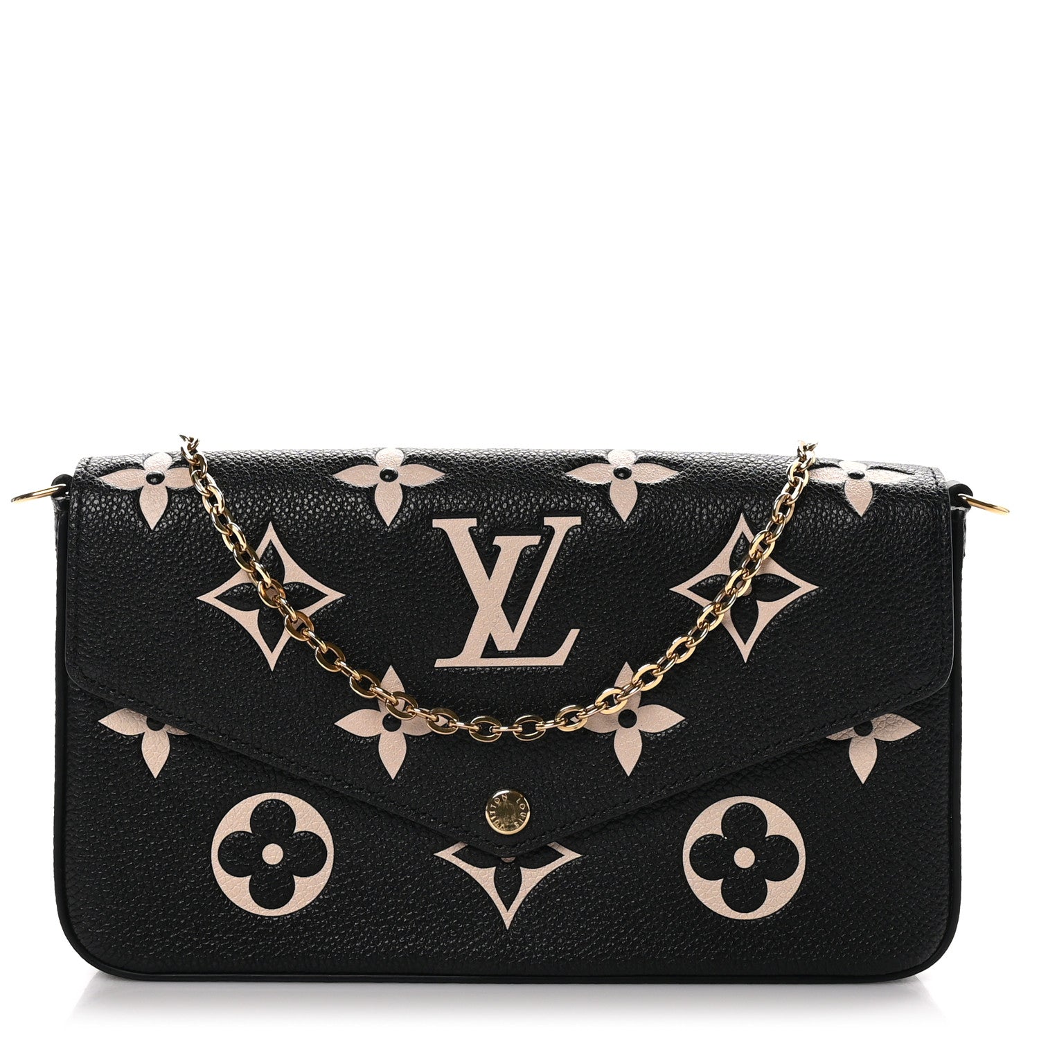 Louis Vuitton Empreinte Monogram Giant Felicie Pochette Black Beige 1 of 10