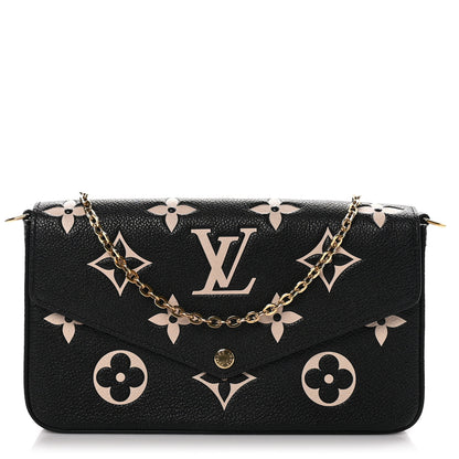 Louis Vuitton Empreinte Monogram Giant Felicie Pochette Black Beige 1 of 10