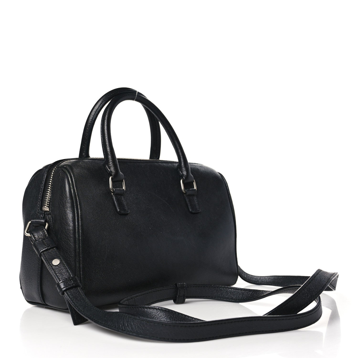 Saint Laurent Sheepskin Matelasse Chevron Baby Duffle Black 3 of 8