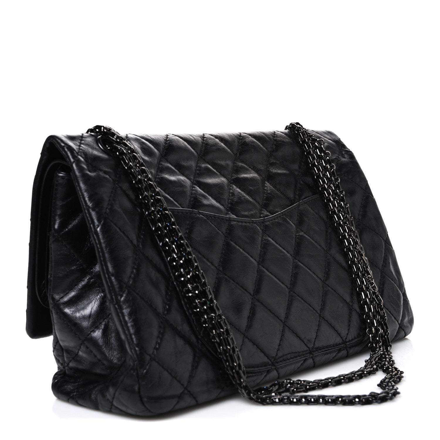 Chanel Metallic Aged Calfskin Quilted 2.55 Reissue 227 Flap So Black 3 of 10