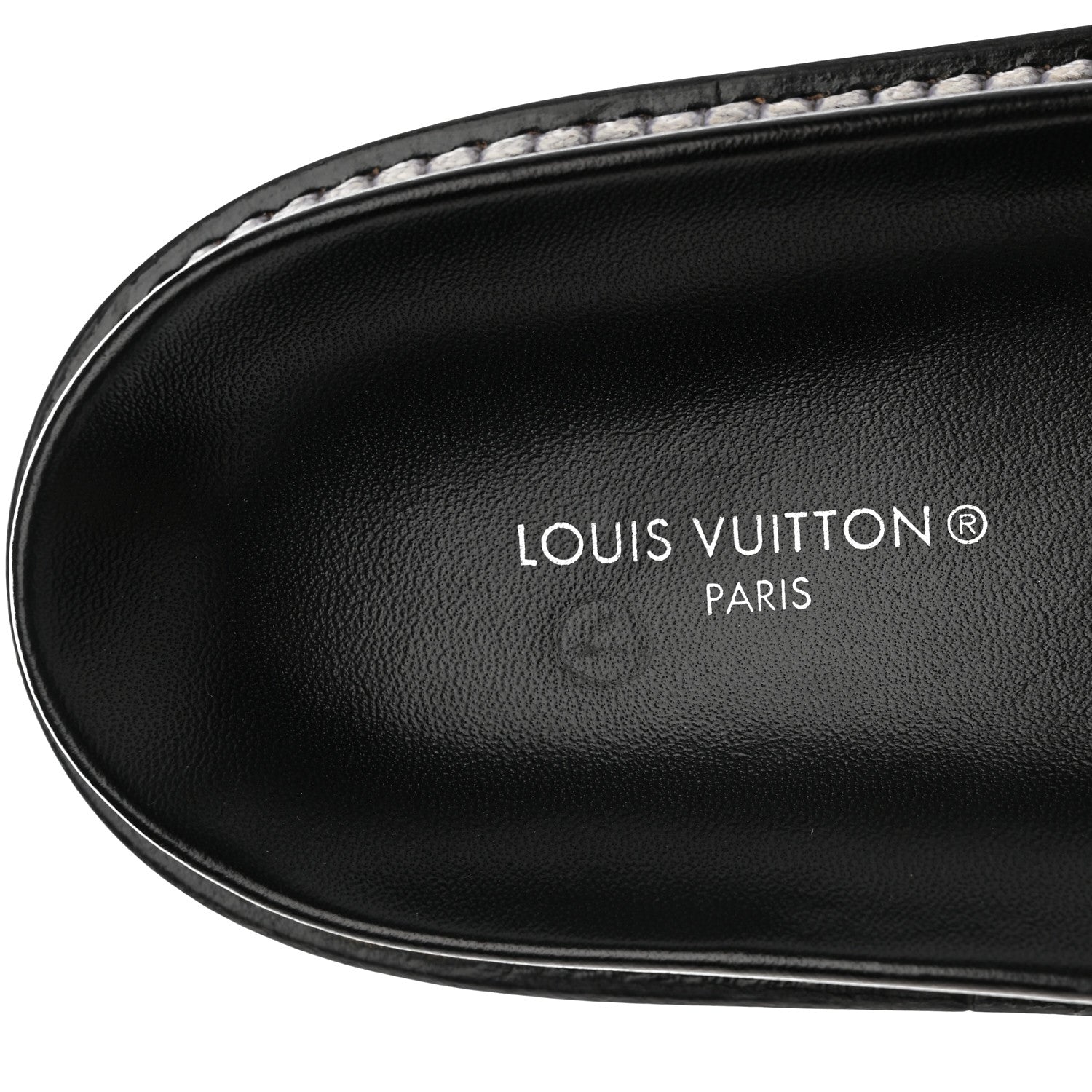Louis Vuitton Calfskin Embossed Monogram Sunset Flat Comfort Mule 36 Black 7 of 10