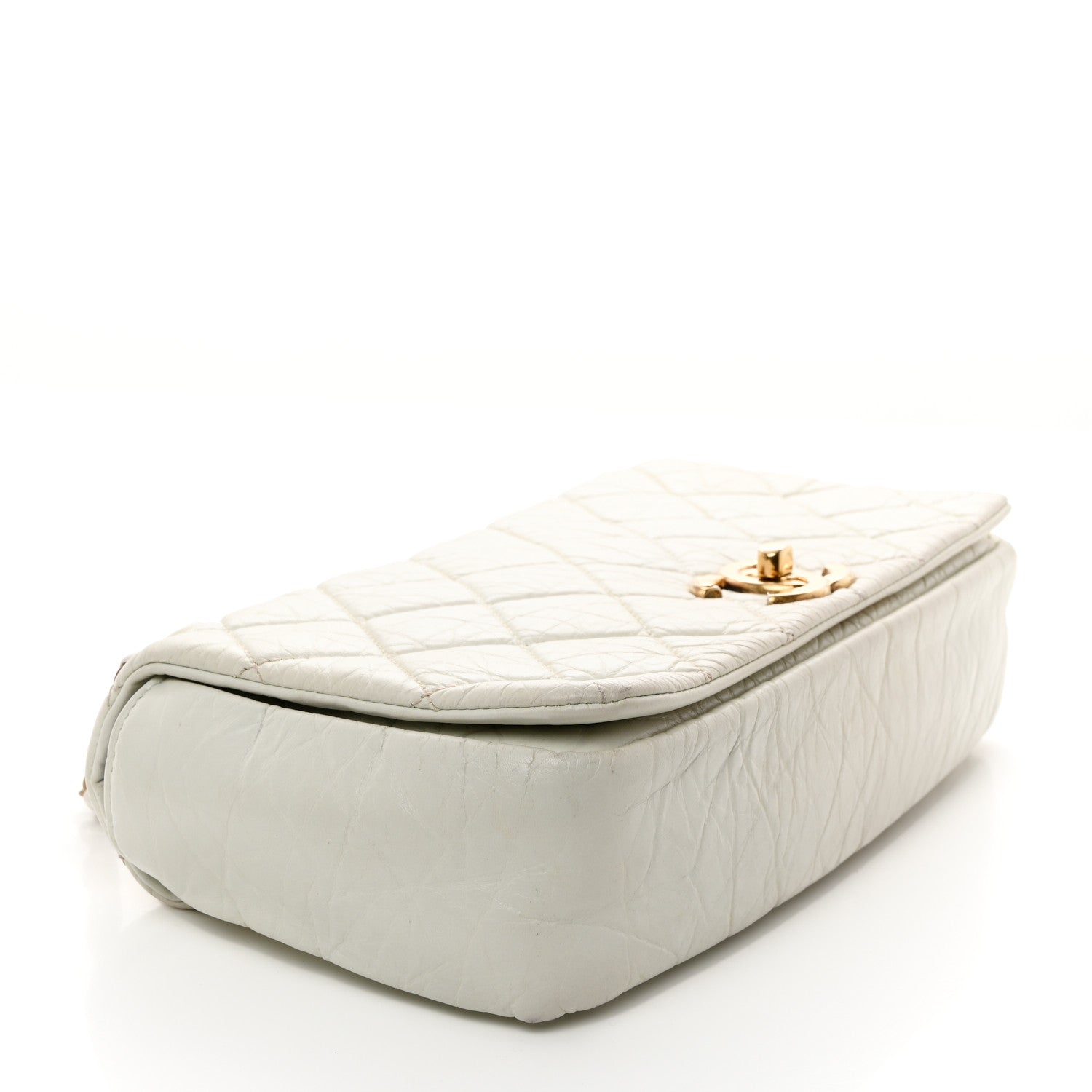 Chanel Aged Calfskin Quilted Medium Pondichery Flap White 4 of 12