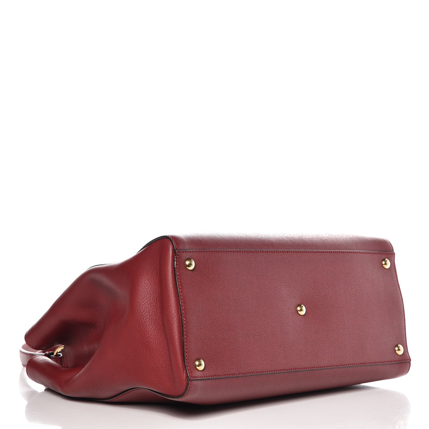 Fendi Vitello Elite Regular 2Jours Tote Rosso Scuro Ciliegia 4 of 10