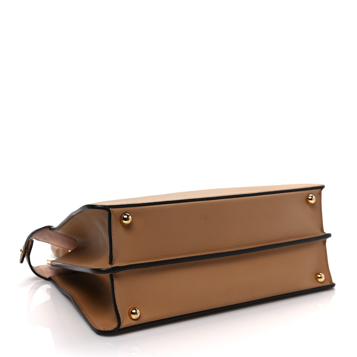 Fendi Vitello Seta Shiny Nappa Medium Peekaboo I SEE U Satchel Miele Scuro Light Rose 4 of 9