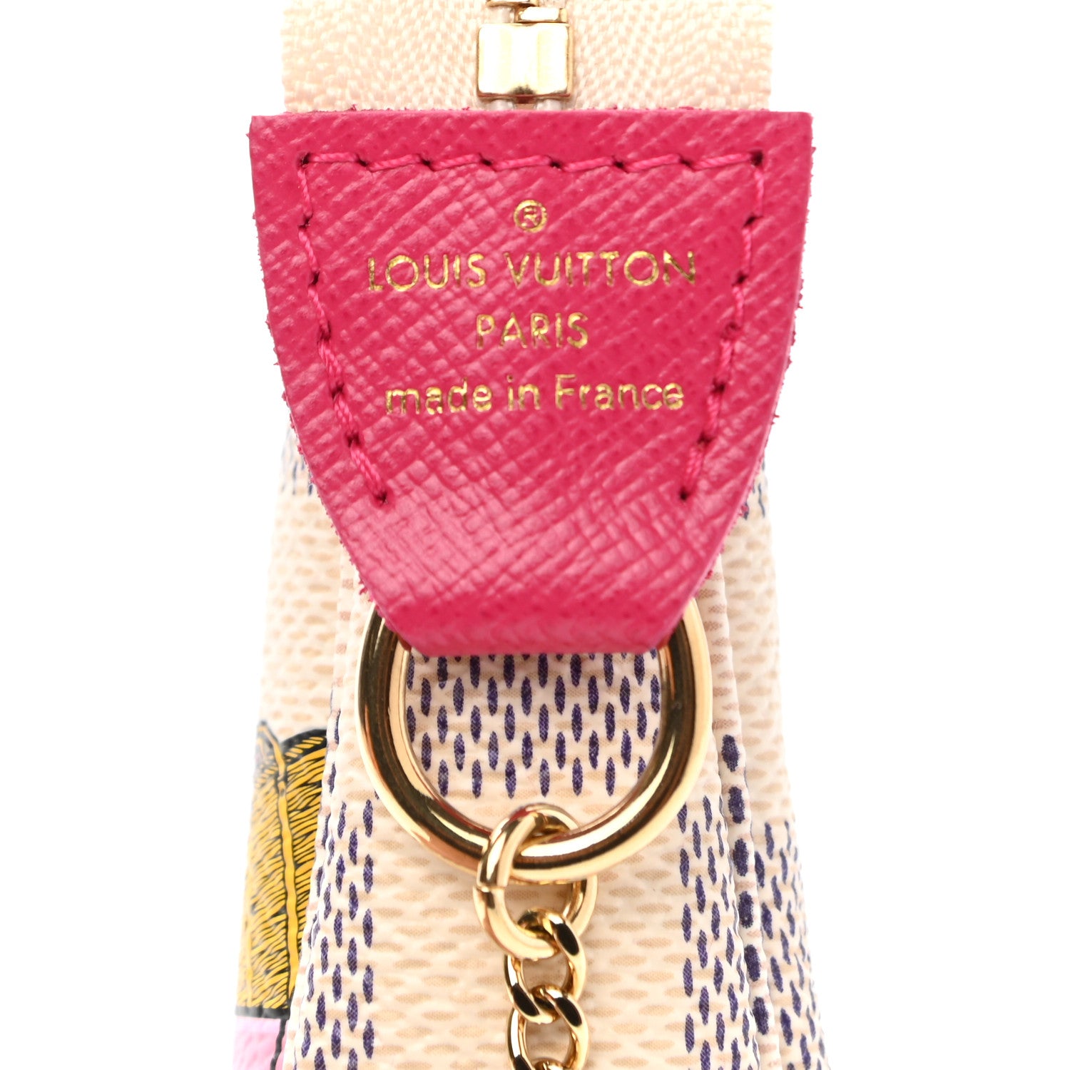 Louis Vuitton Damier Azur 2021 Christmas Animation Hollywood Mini Pochette Accessories Fuchsia 6 of 8
