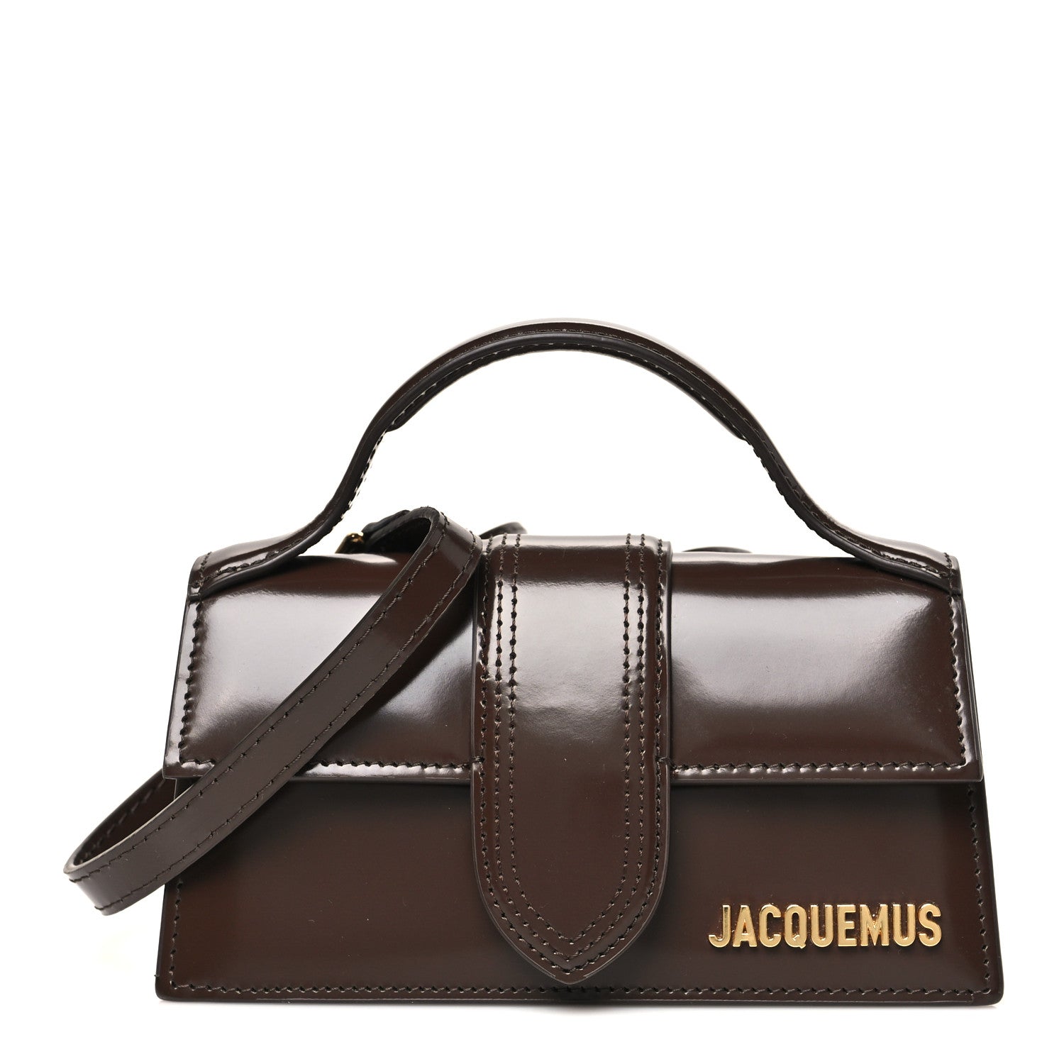 Jacquemus Glazed Calfskin Le Bambino Dark Brown 1 of 10