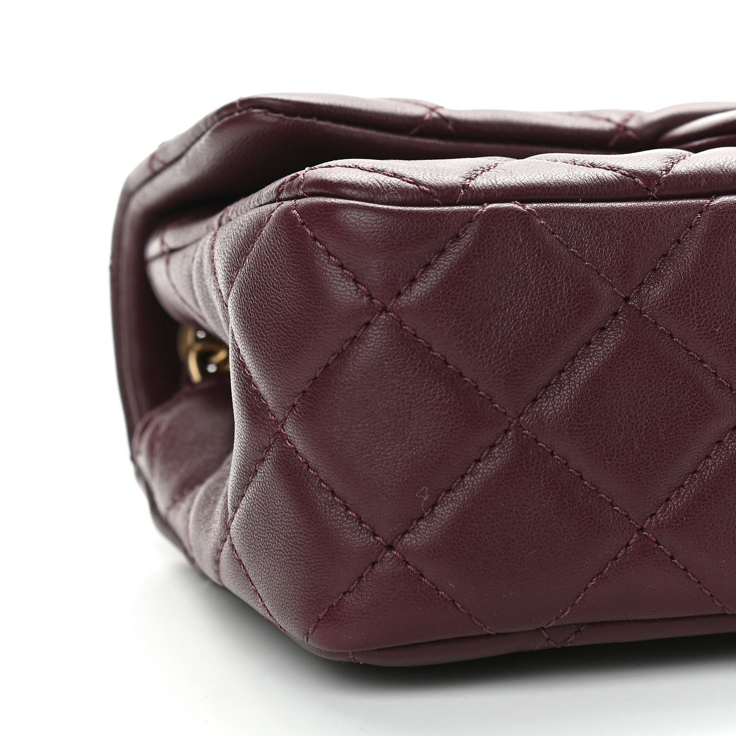 Chanel Lambskin Quilted Mini Rectangular Pearl Crush Flap Burgundy 8 of 9