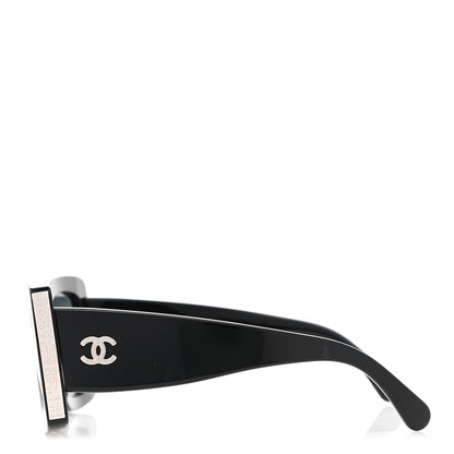 Chanel Acetate Rectangle Sunglasses 5435 Black 3 of 8