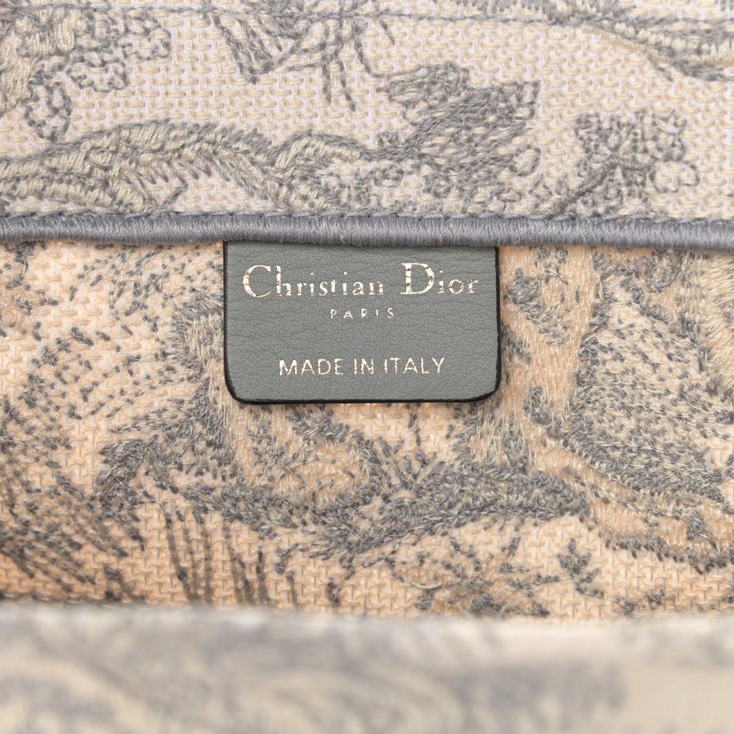 Christian Dior Canvas Embroidered Medium Dioriviera Toile De Jouy Book Tote Gray 6 of 11