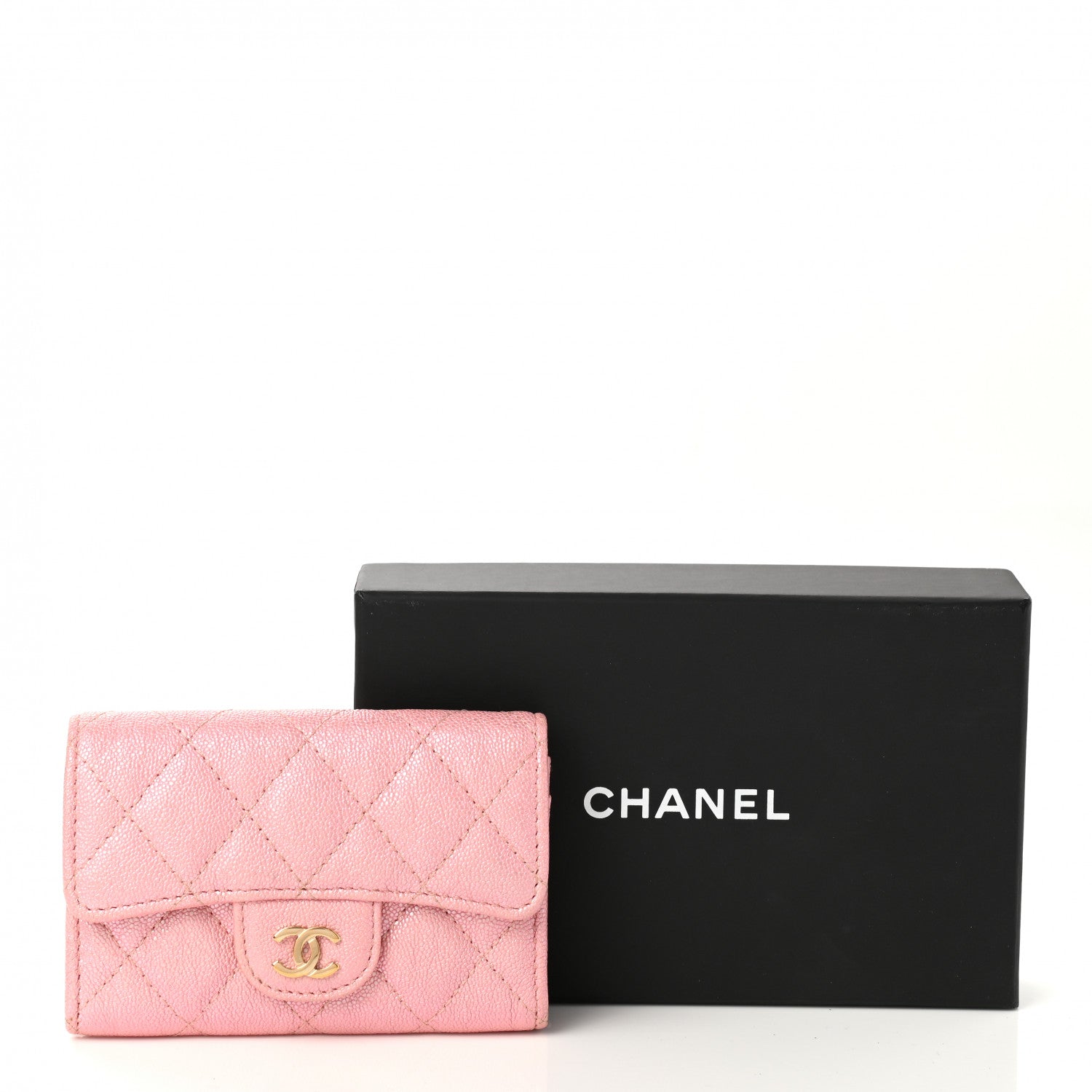 Chanel Iridescent Caviar Quilted Flap Card Holder Rose Pink 8 of 8