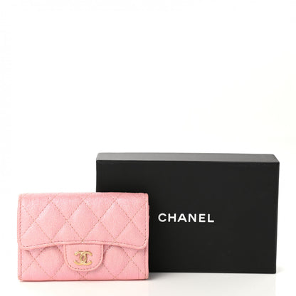 Chanel Iridescent Caviar Quilted Flap Card Holder Rose Pink 8 of 8