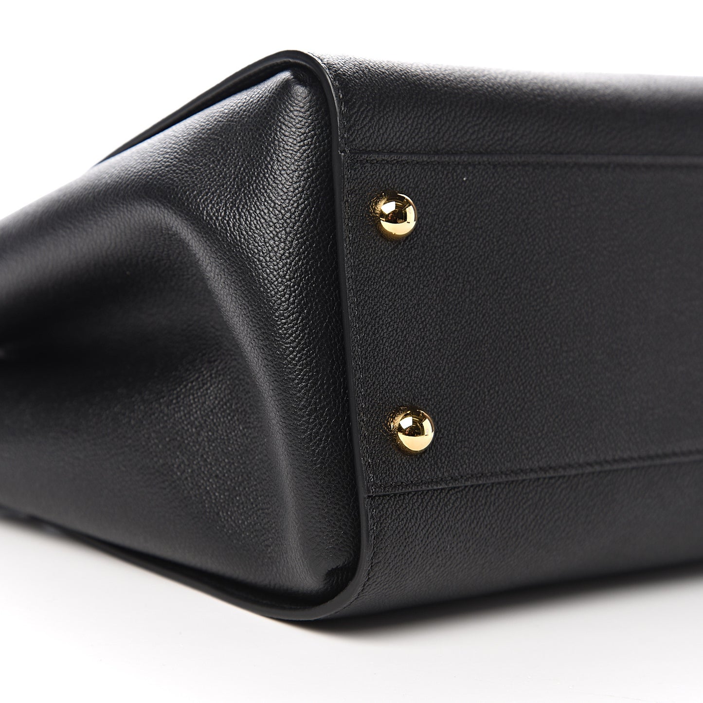 Soft Grain Calfskin Medium Buckle Tote Black