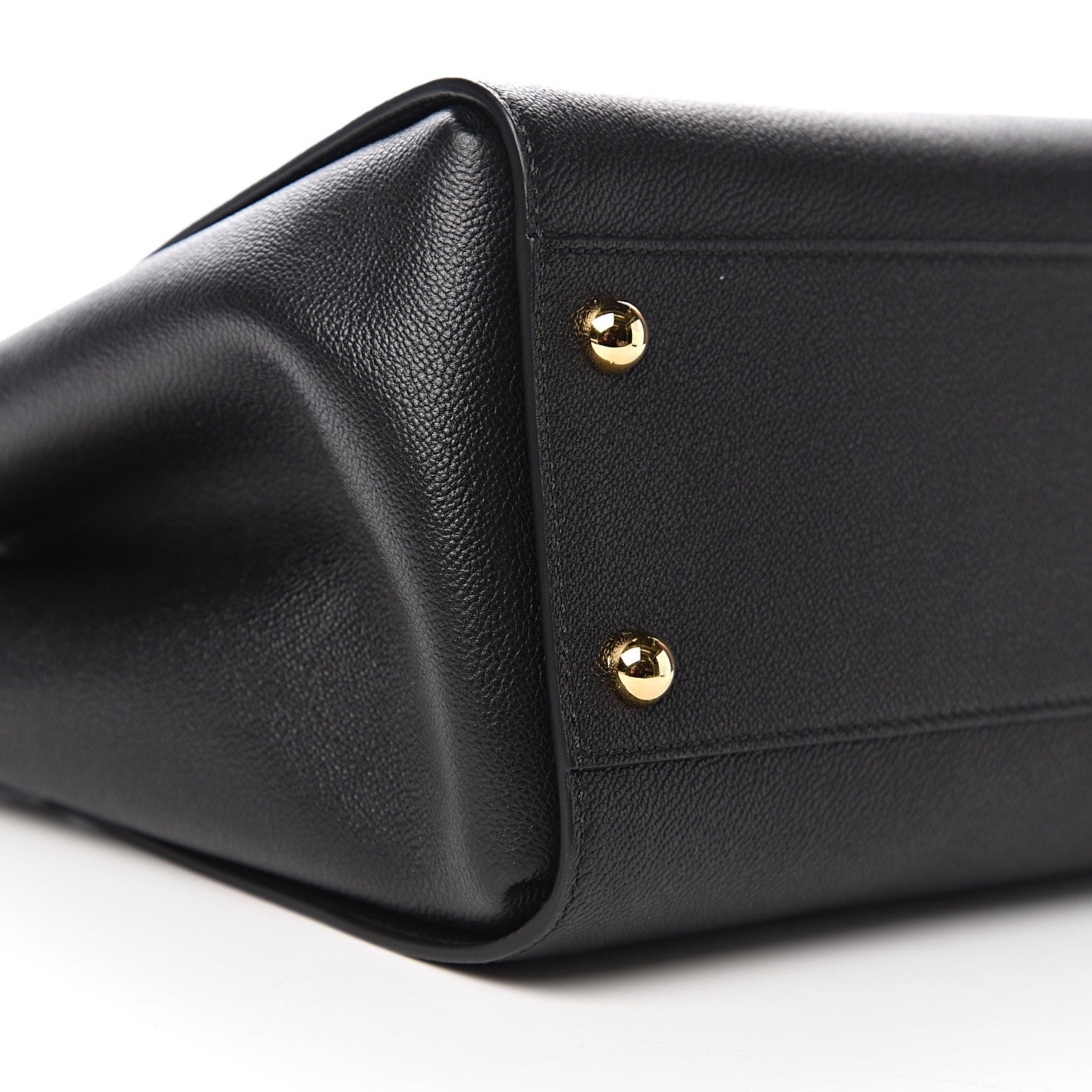 Burberry Soft Grain Calfskin Medium Buckle Tote Black 7 of 9