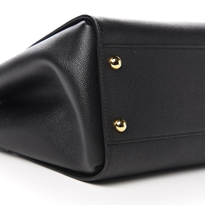 Burberry Soft Grain Calfskin Medium Buckle Tote Black 7 of 9
