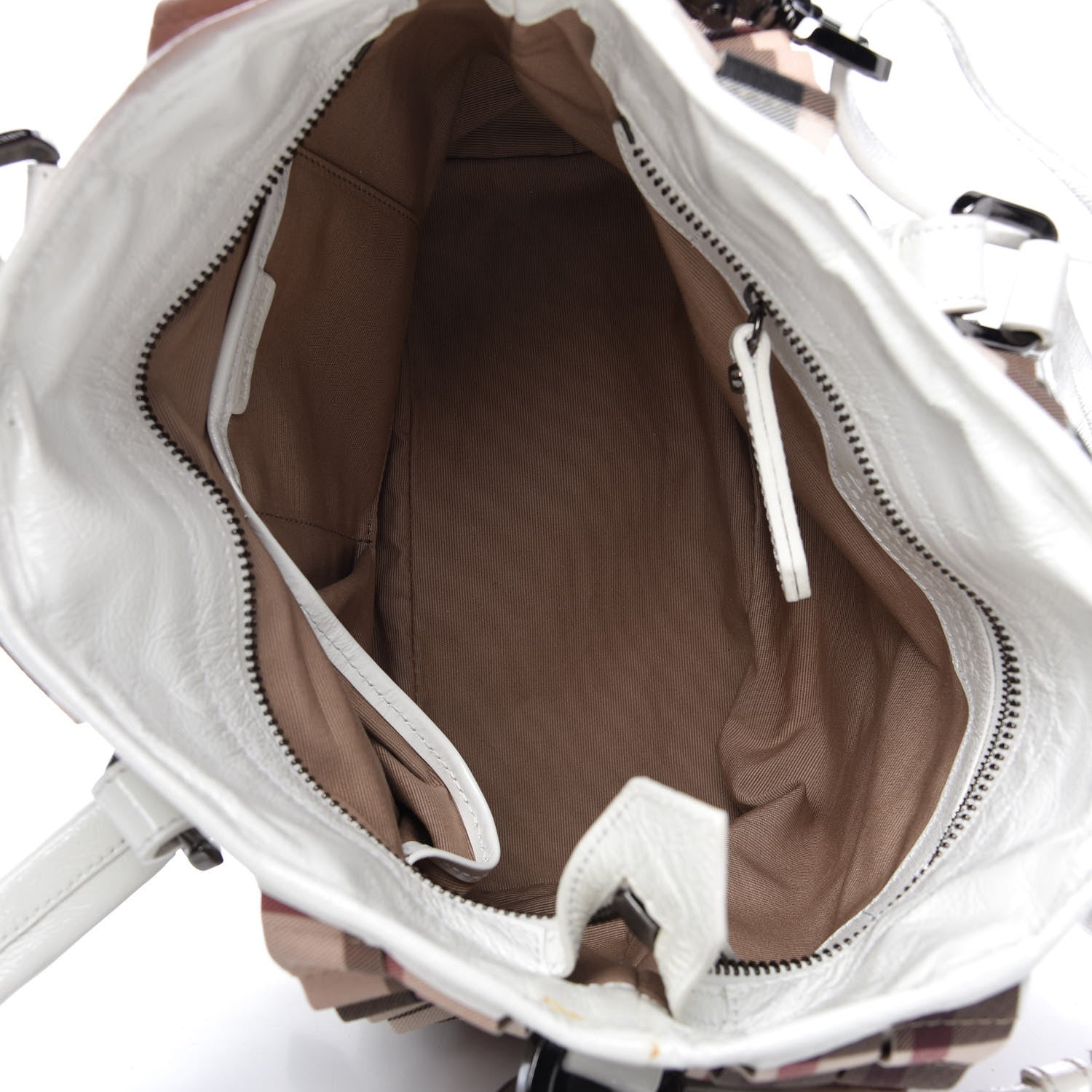 Burberry Patent House Check Ruffled Small Lowry White 5 of 11