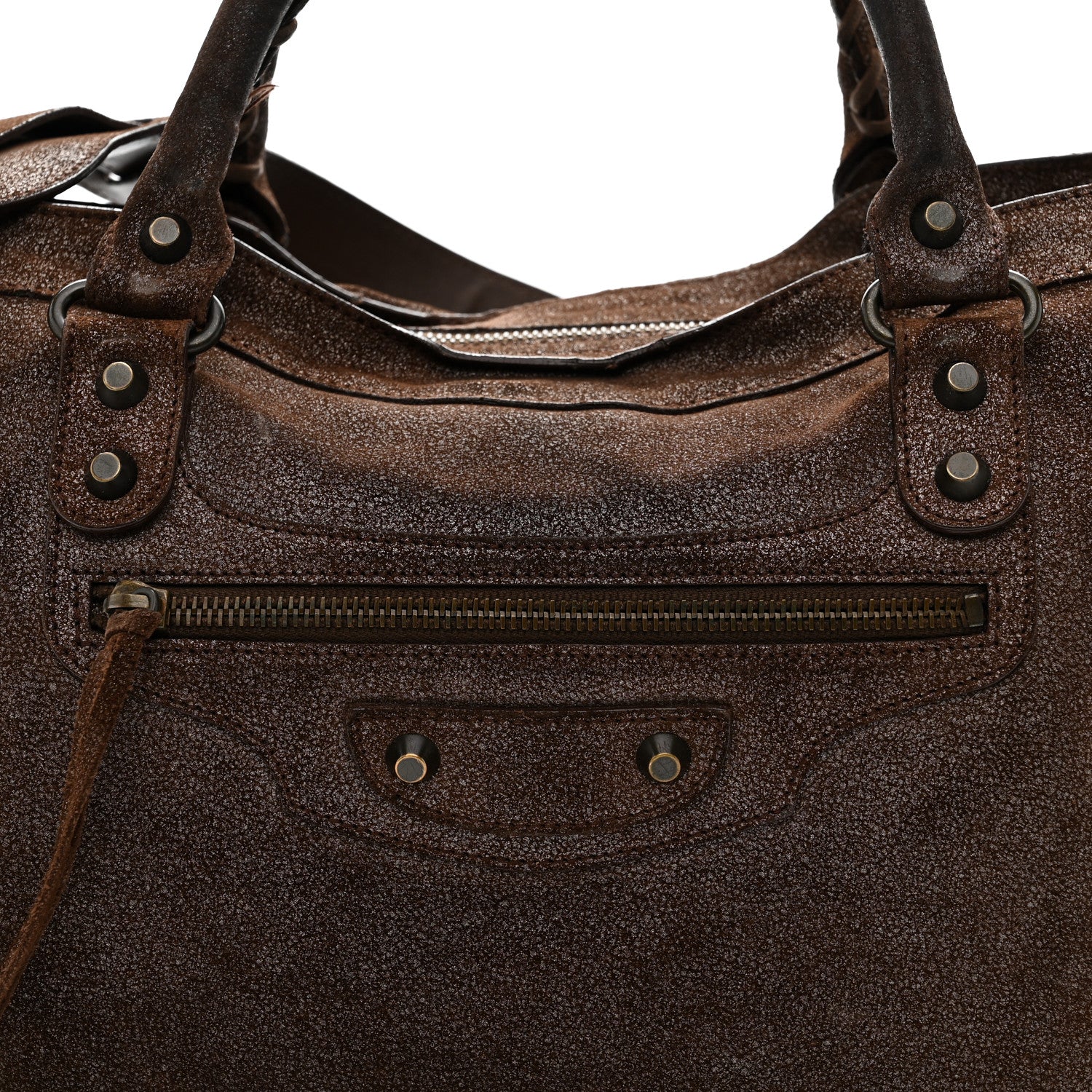 Balenciaga Metallic Craquele Calfskin Classic Hardware City Bronze 7 of 14
