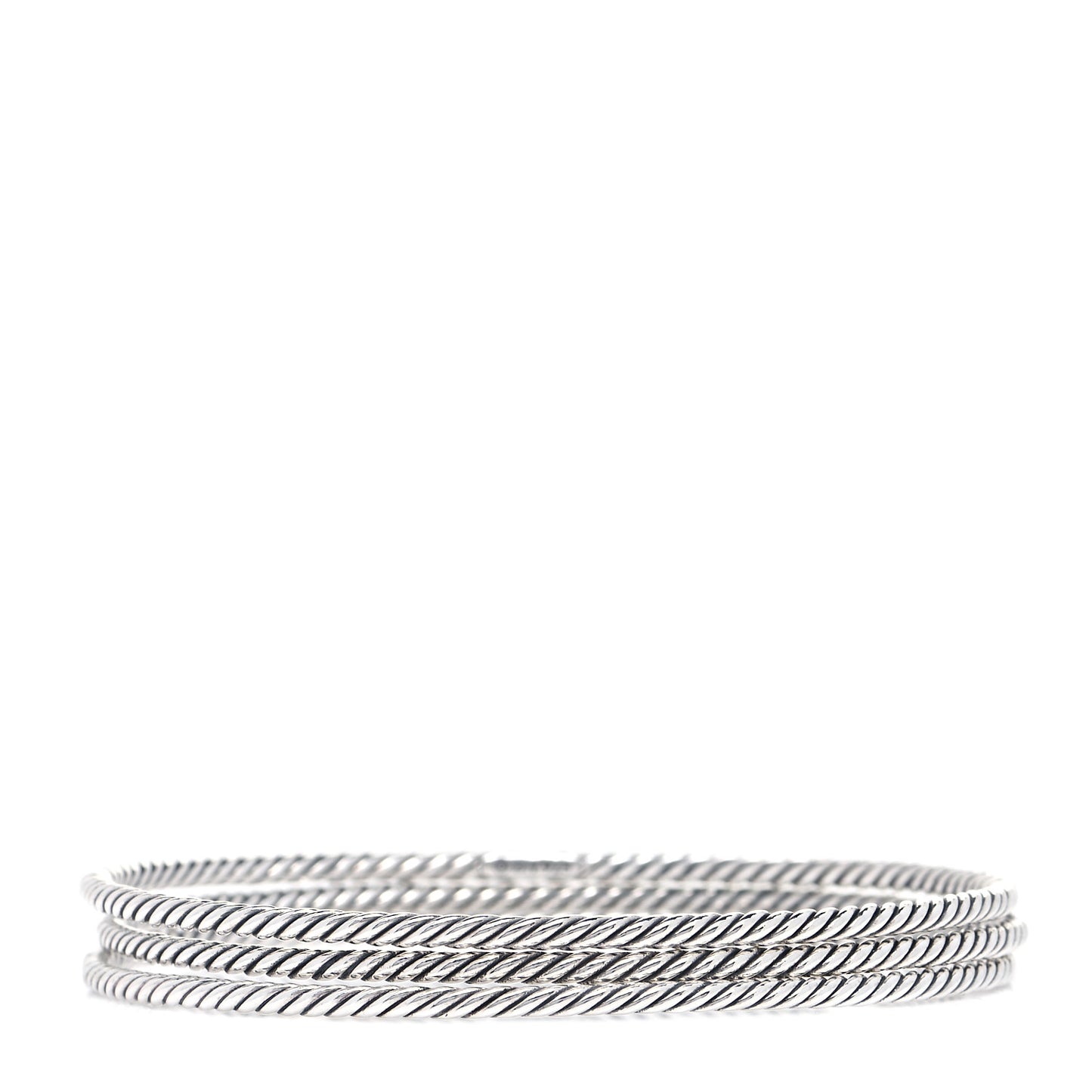 Sterling Silver Cable Classics Bangle Bracelets Set of 3