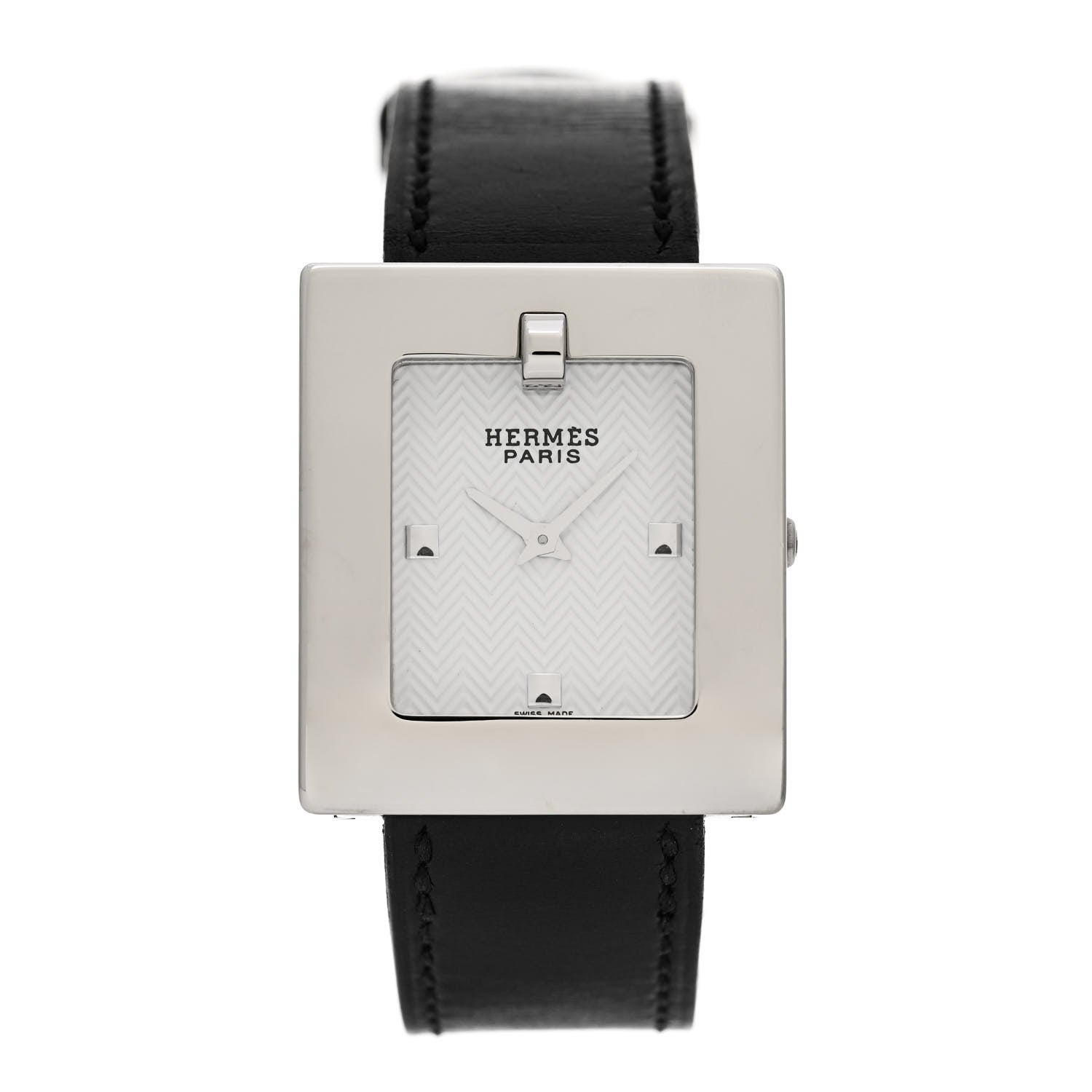 Hermes Stainless Steel Barenia 26mm Belt Quartz Watch Noir 1 of 5