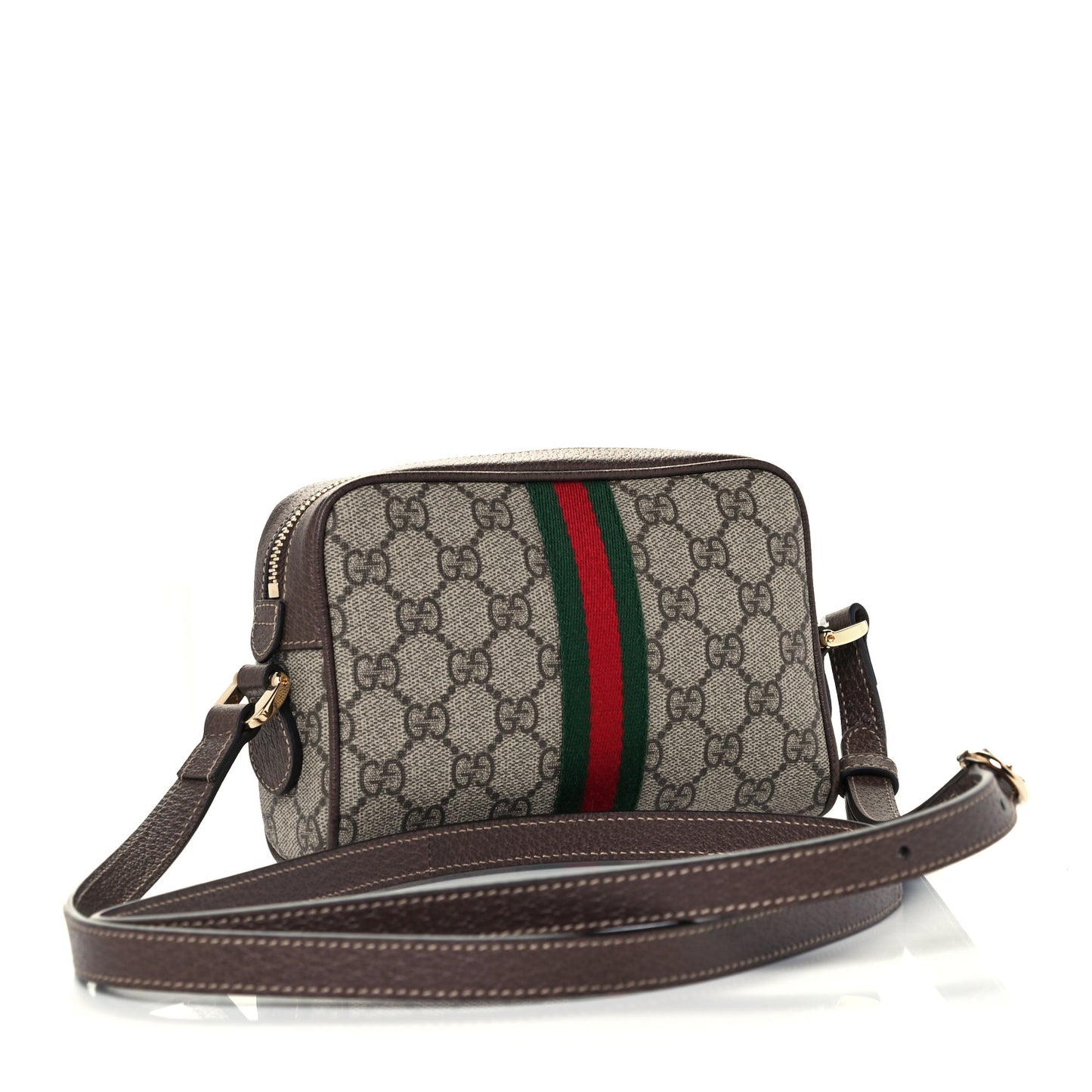 GG Supreme Monogram Web Mini Ophidia Shoulder Bag Brown
