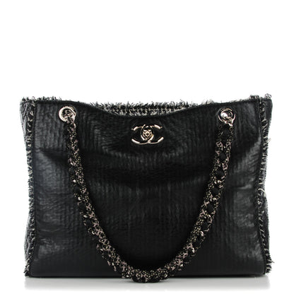 Chanel Glazed Calfskin Tweed Tweedy Tote Black 1 of 7