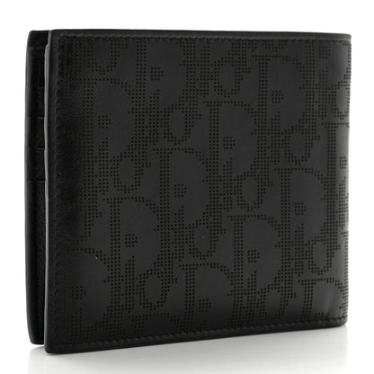Christian Dior Calfskin Perforated Oblique Bi-Fold Do Galaxy Wallet Black 3 of 7