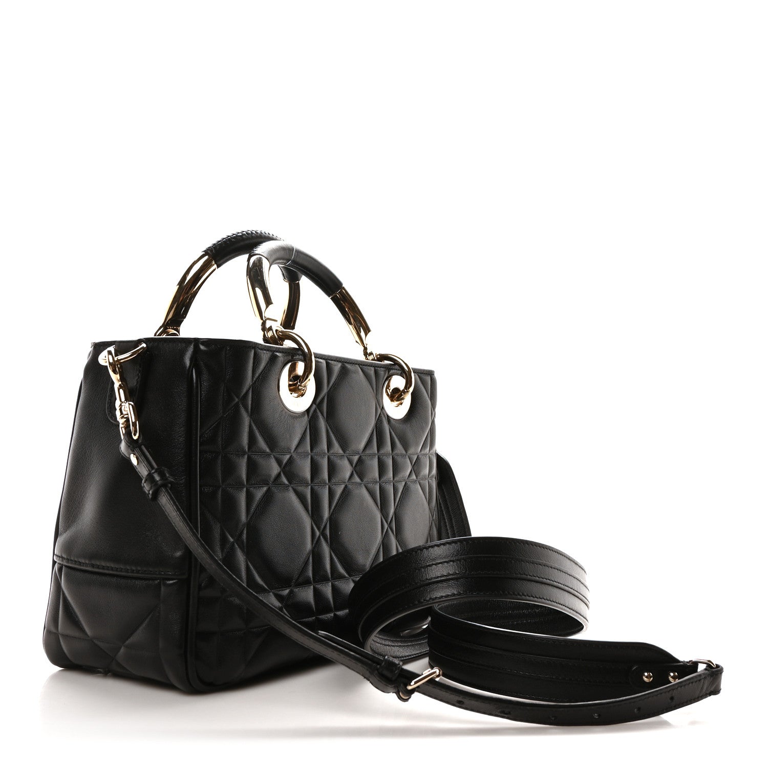 Christian Dior Calfskin Cannage Small The Lady 95.22 Black 3 of 9