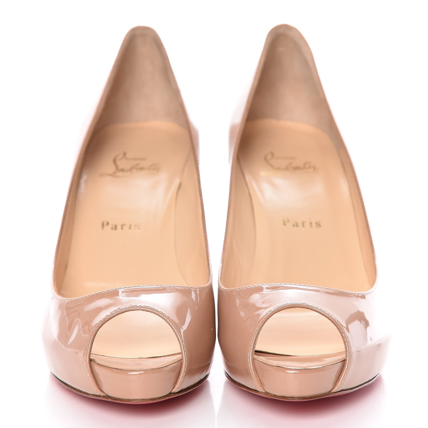 Christian Louboutin Patent No Matter 85 Pumps 39.5 Nude 2 of 10