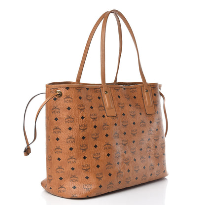 MCM Visetos Large Liz Reversible Shopper Tote Cognac 4 of 14