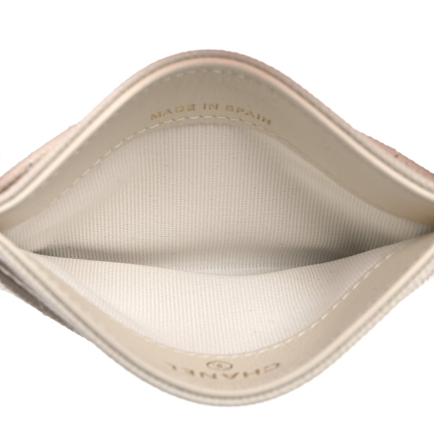 Caviar Quilted Card Holder White