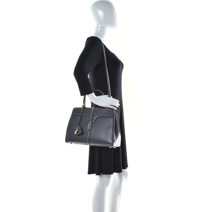 Celine Satinated Calfskin Medium 16 Top Handle Bag Grey 2 of 12