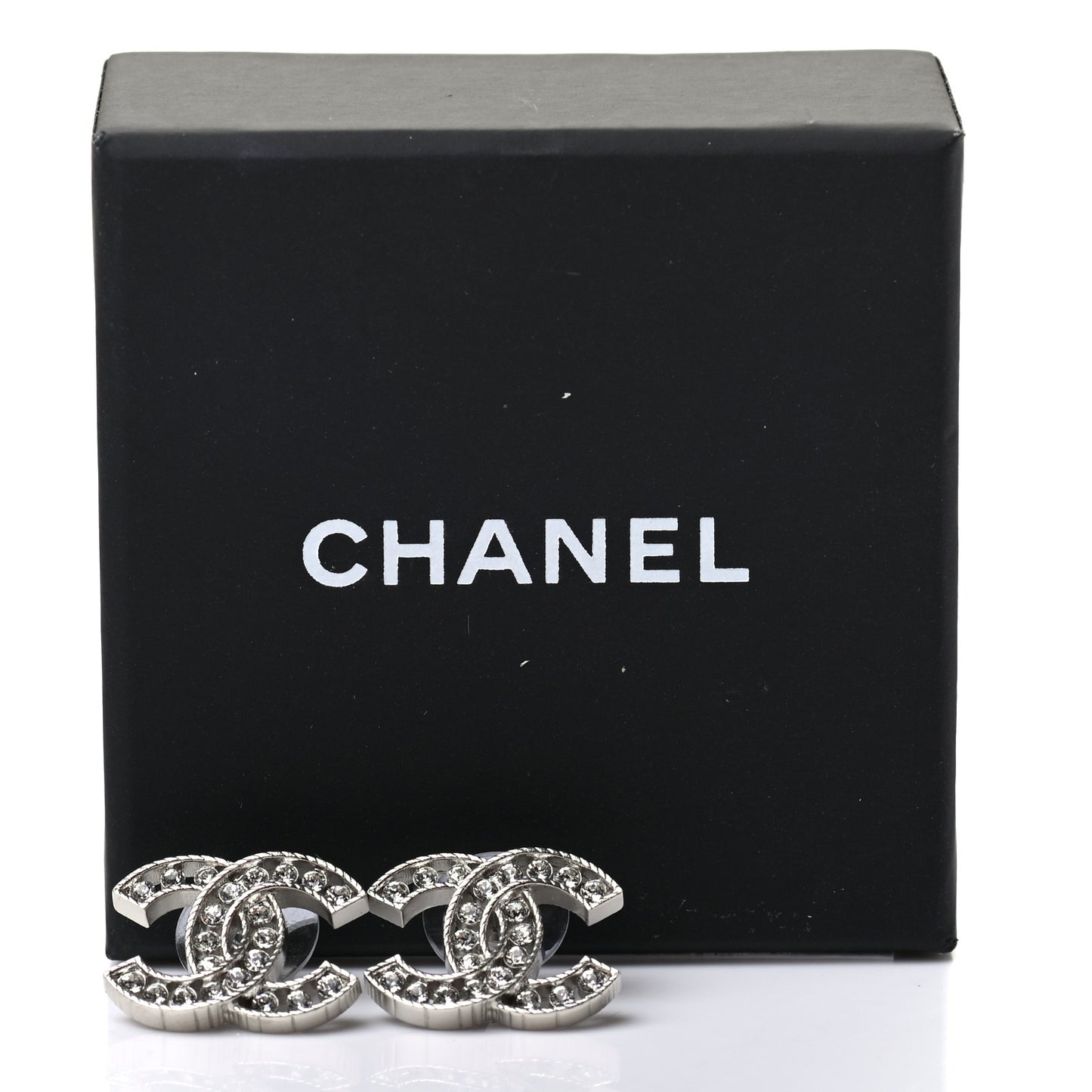 Crystal CC Earrings Silver