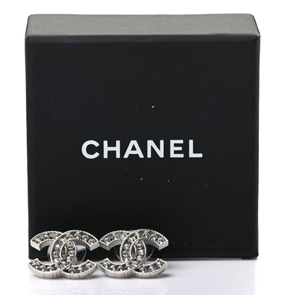 Chanel Crystal CC Earrings Silver 5 of 5