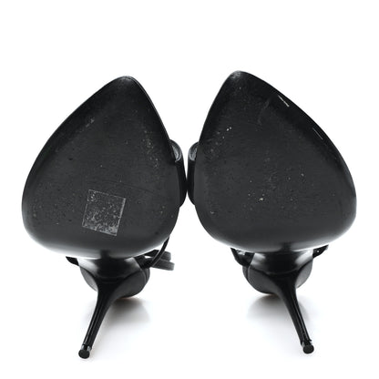 Saint Laurent Crepe Satin Dive 110 Mule Sandals 38 Black 6 of 10
