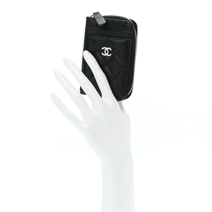 Chanel Caviar Quilted Zip Card Holder Black 2 of 8