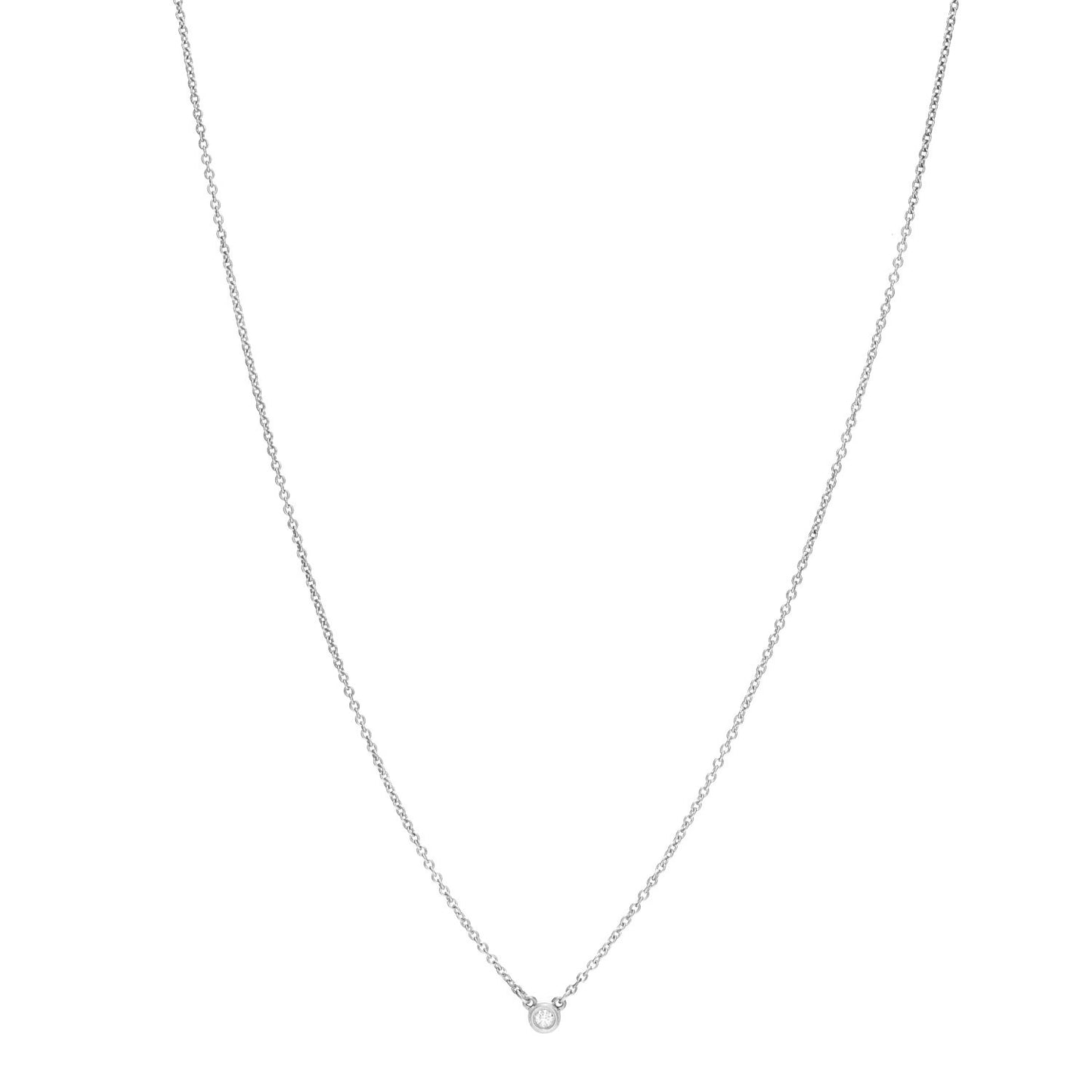 Sterling Silver Diamond .03ct Elsa Peretti Diamonds by the Yard Pendant Necklace