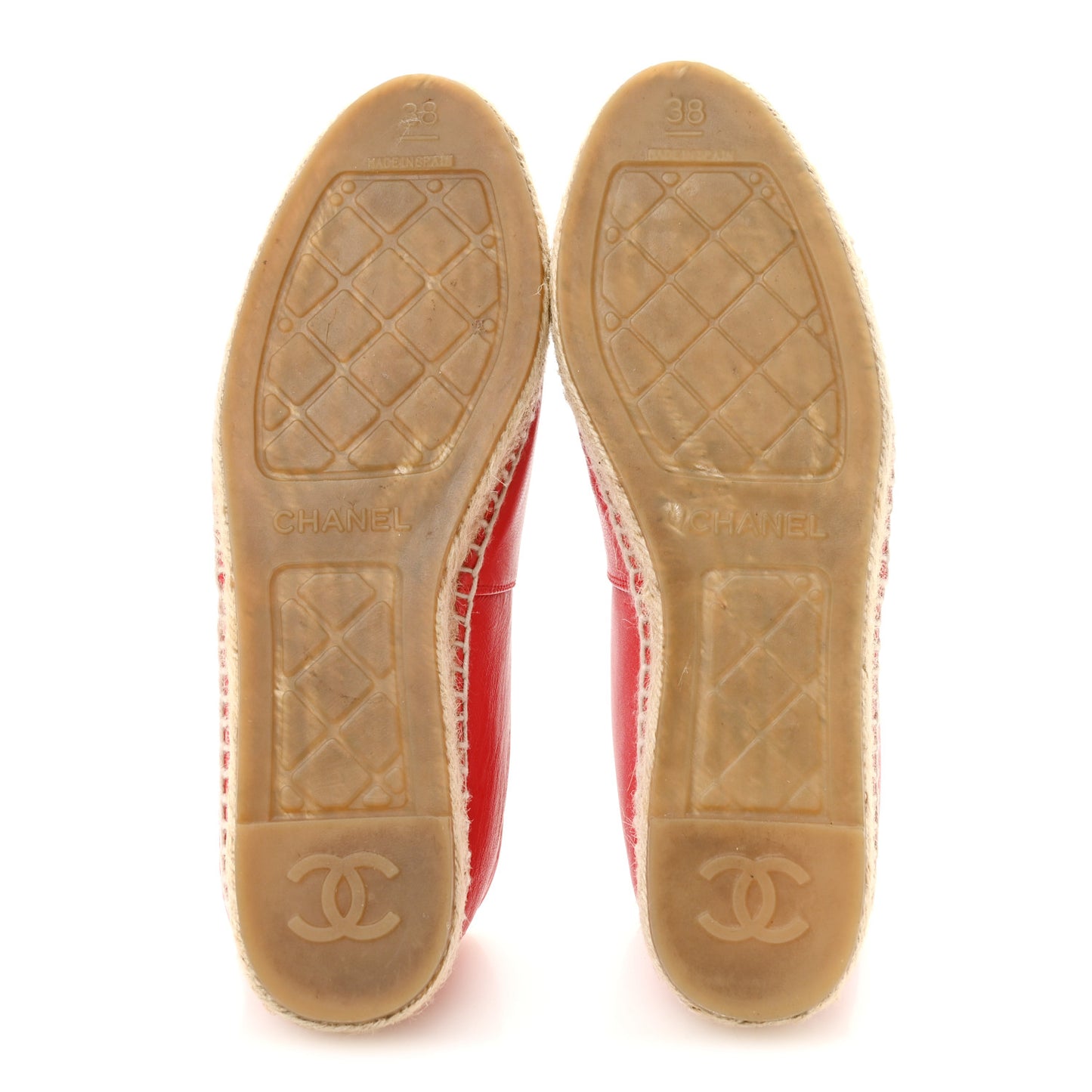 Lambskin CC Espadrilles 38 Red