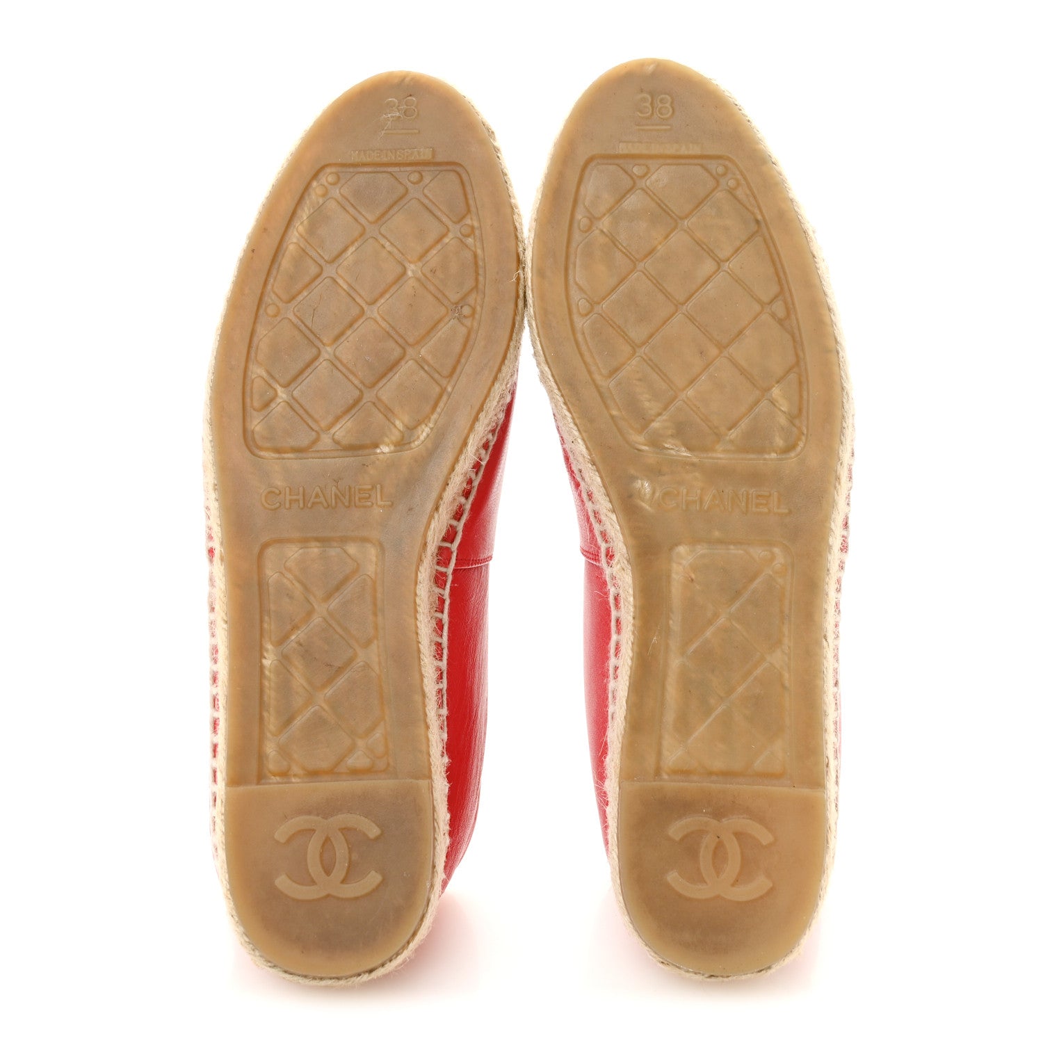 Chanel Lambskin CC Espadrilles 38 Red 6 of 9