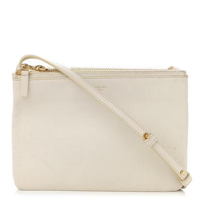 Celine Lambskin Small Trio Crossbody Bag White 1 of 13