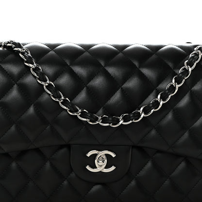 Chanel Lambskin Quilted Jumbo Double Flap Black 7 of 9