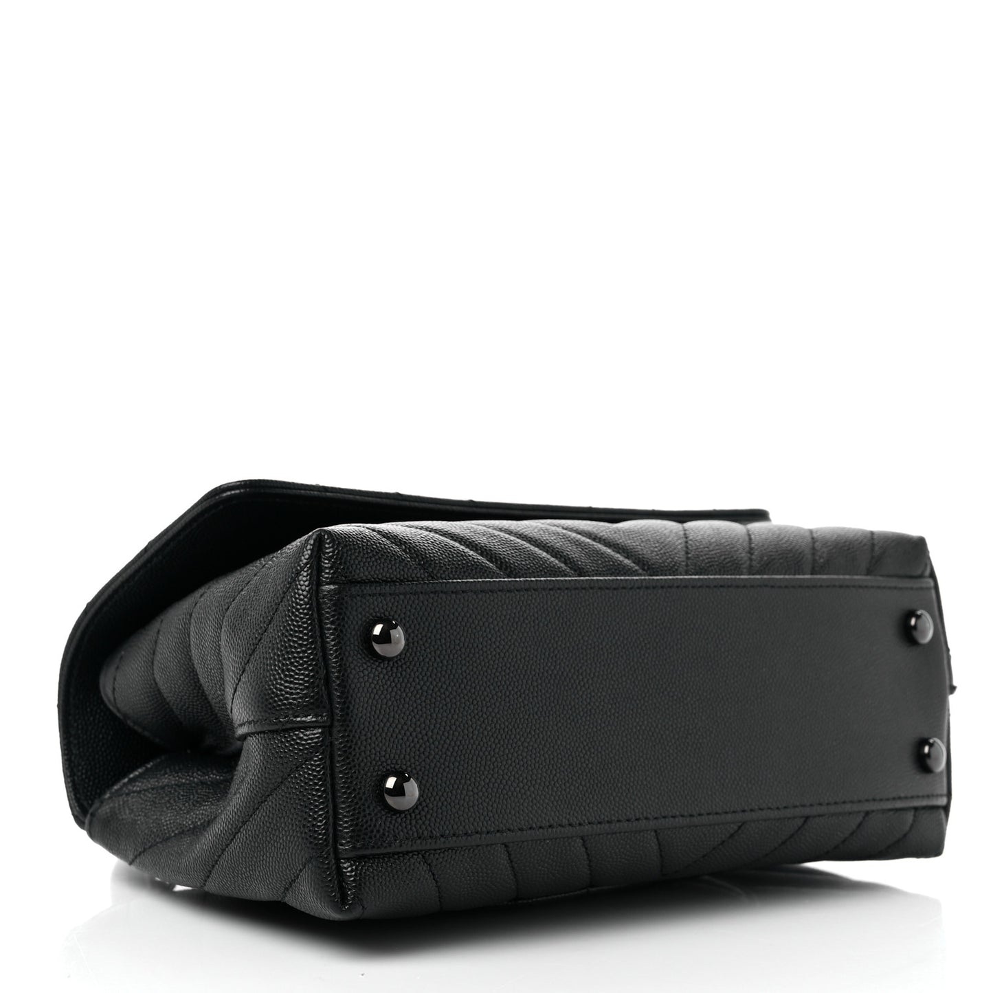 Caviar Chevron Quilted Mini Coco Handle Flap So Black