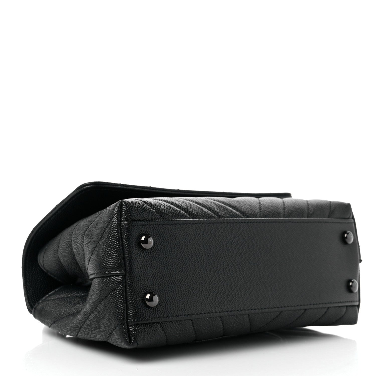 Chanel Caviar Chevron Quilted Mini Coco Handle Flap So Black 3 of 10