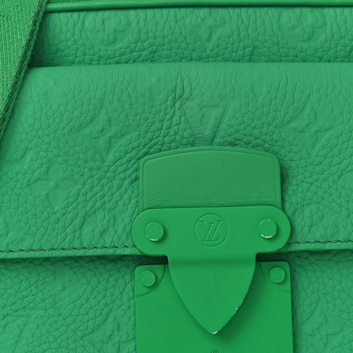 Taurillon Monogram S Lock Messenger Minty Green