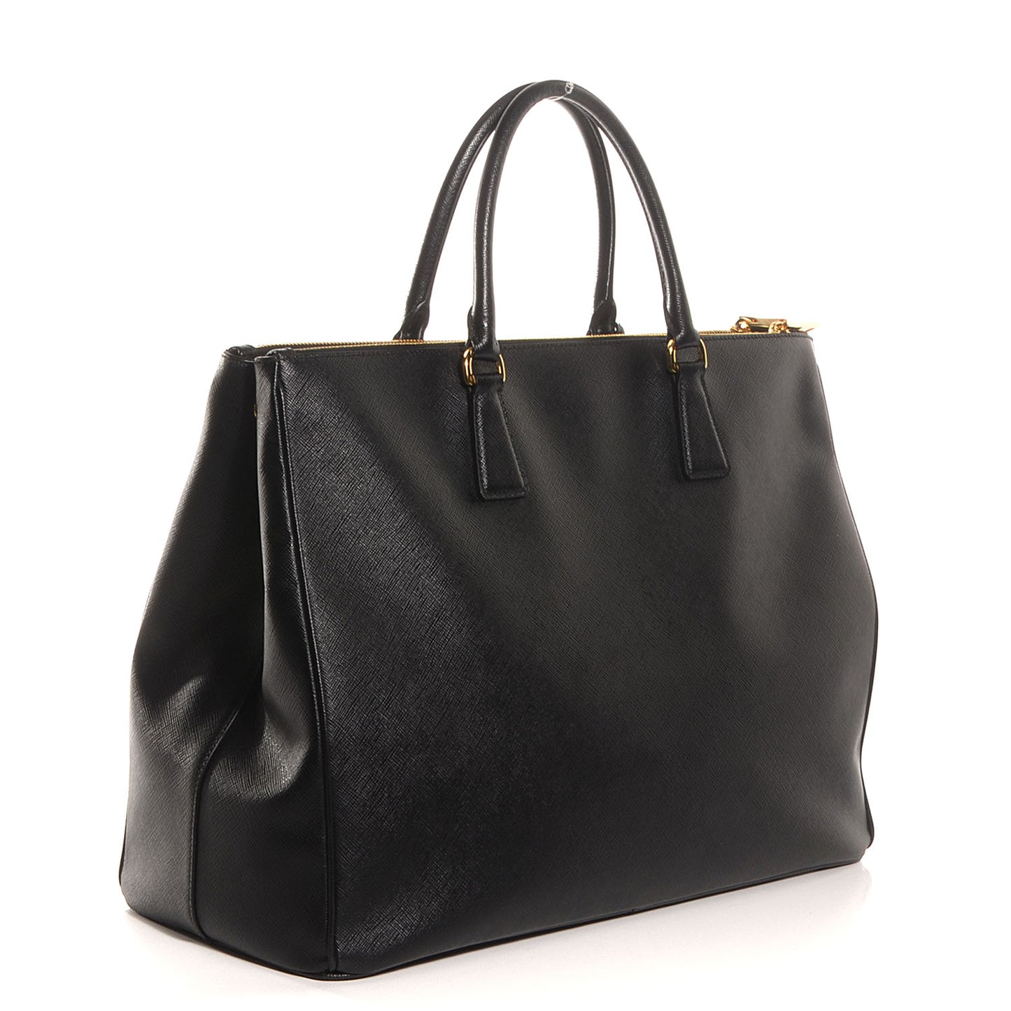 Saffiano Lux Extra Large Galleria Double Zip Tote Black