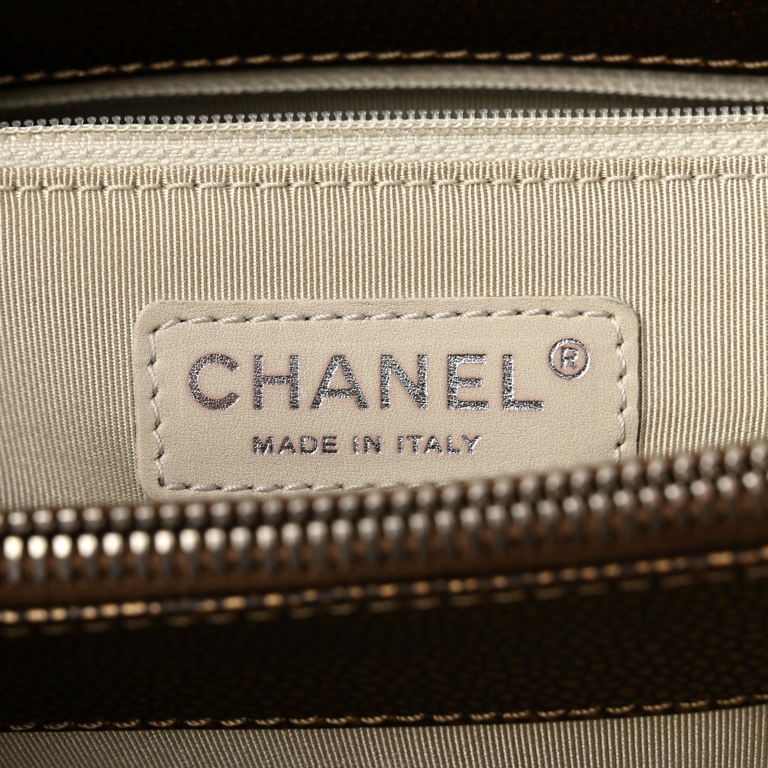 Chanel Metallic Caviar Quilted Grand Shopping Tote GST Bronze 6 of 12