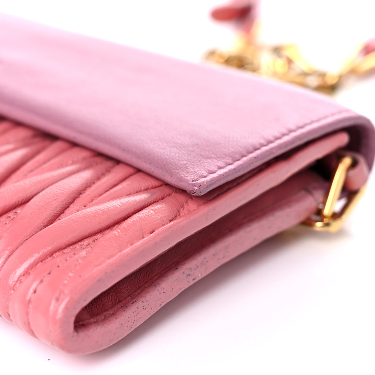 Nappa Matelasse Bicolor Wallet On Chain Loto Orchide