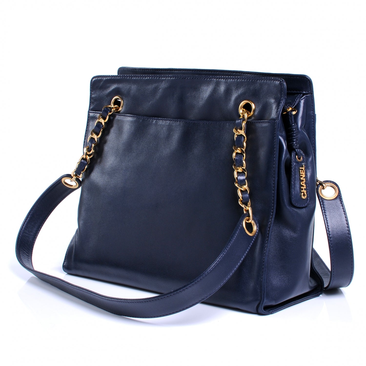 Chanel Lambskin CC Shoulder Bag Navy 3 of 7